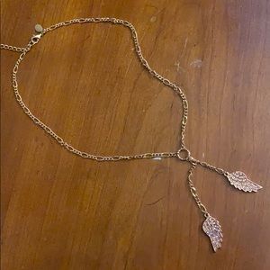 Brand New Gold Plated Angel Wings Charm Necklace